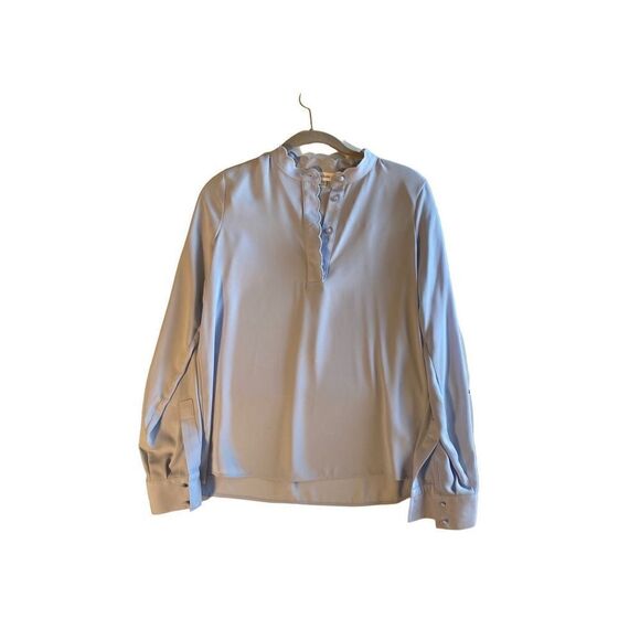 Calvin Klein women’s scallops color button front blouse size XS - Picture 4 of 7